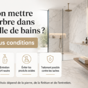 Salle de bains en marbre avec conseils d’entretien et de finition