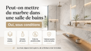 Salle de bains en marbre avec conseils d’entretien et de finition